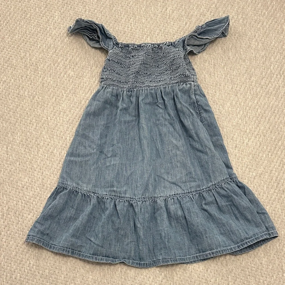 Gap Kids Denim Flutter Sleeve Dress Size 4-5 (XS)